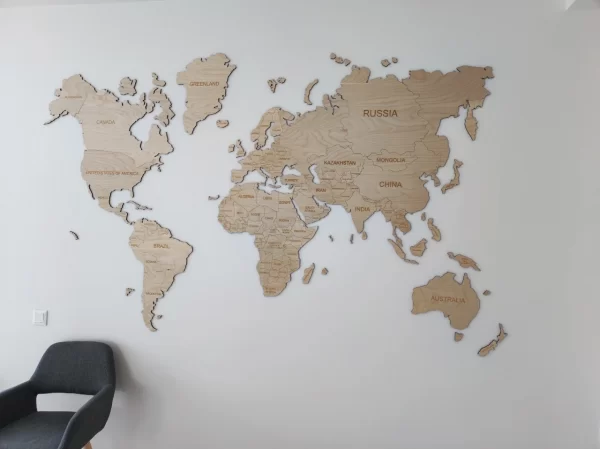 Mediniai Pasaulio žemėlapis, pinandtravel zemelapiai, wood map, wooden maps, žemėlapis ant sienos