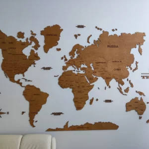 Wooden World Map, pinandtravel maps, wood map, wooden maps, wall map6