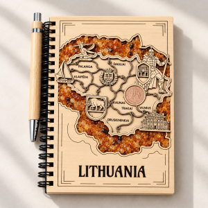 Lietuvos gintaro žemėlapio užrašinė