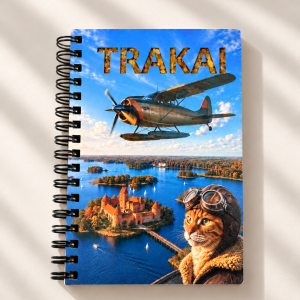 „Trakai“ užrašų knygelė su katinu pilotu